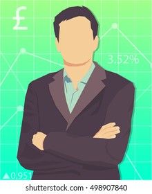 Vector businessman. Try this image in his works. Businessman Illustration of business plan.
