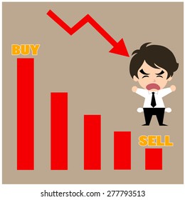 vector BusinessMan work hard and invest to stock make a money need a time and love