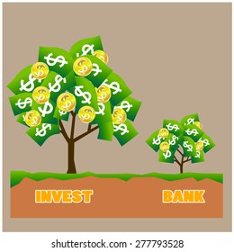 vector BusinessMan work hard and invest to stock make a money need a time and love