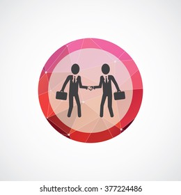 Vector businessmen shaking hands Icon