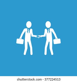 Vector businessmen shaking hands Icon