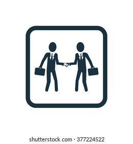 Vector businessmen shaking hands Icon