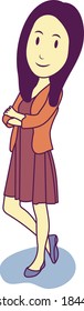 Vector businesswoman character with a gesture 