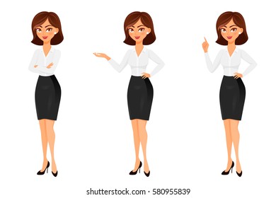 Vector Businesswoman Different Poses Stock Vector (Royalty Free ...