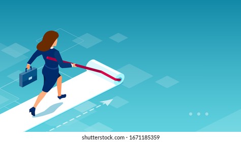 Vector of a businesswoman painting her own career path