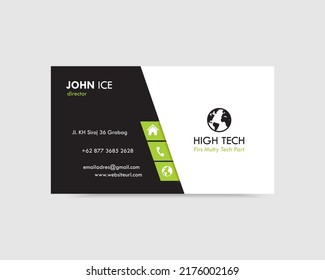 Vector Bussines Card Single Black And Green Light