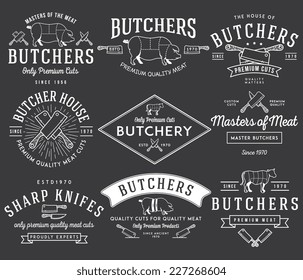 Vector butcher meat badges and labels for any use