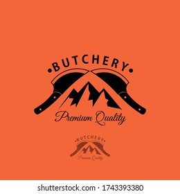 Vector Butchery Logo Templates, Meat Labels and Design Elements, vintage retro knife logo template design vector