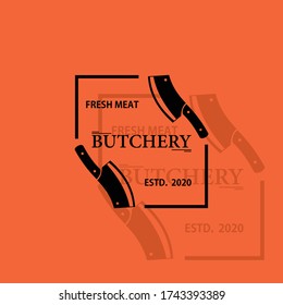Plantillas de logotipo de carnicería vectorial, etiquetas de carne y elementos de diseño, diseño vintage de la plantilla de logotipo de cuchillo retro