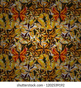 Vector with butterflies. Vector. Abstract seamless pattern for clothes, boys, girls, wallpaper. Illustration in yellow, black and white colors.