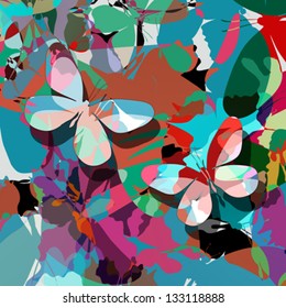 Vetor borboletas fundo, arte abstrata.