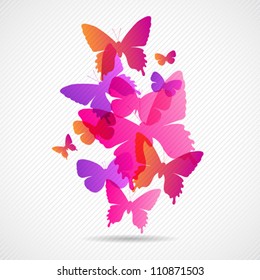 Vector butterflies background design. Colorfull EPS 10 concept.