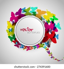 Vector butterflies background design. Colorfull EPS 10 concept