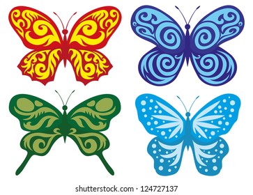 Vector. Butterflies collection.