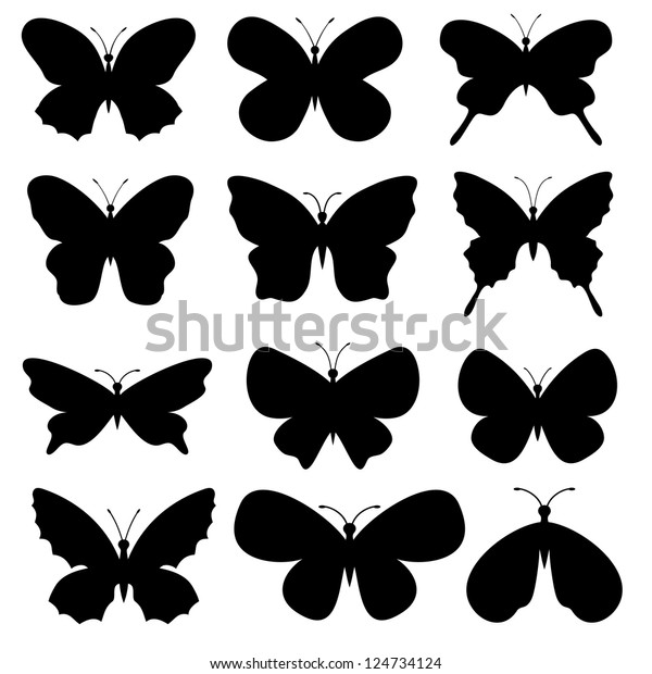 Vector Butterflies Collection Stock Vector (Royalty Free) 124734124