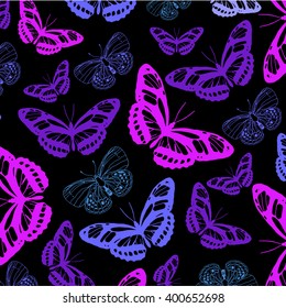 Vector butterflies pattern. 