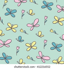 Vector butterflies pattern
