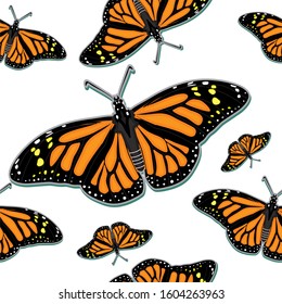 Vector butterflies pattern. Abstract seamless background.