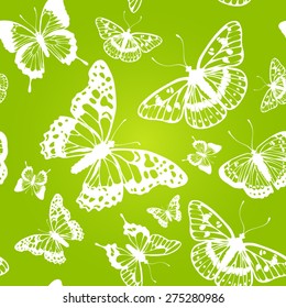 Vector butterflies pattern. Abstract seamless background.
