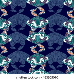 Vector butterflies pattern. Abstract seamless background.