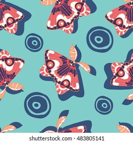 Vector butterflies pattern. Abstract seamless background.