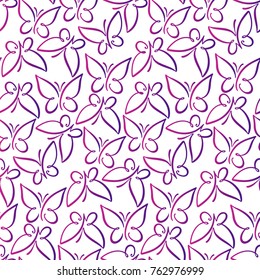 Vector butterflies pattern. Abstract seamless background.