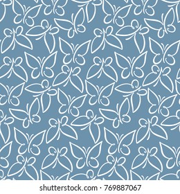 Vector butterflies pattern. Abstract seamless background.