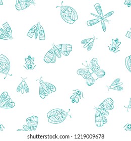 Vector butterflies pattern. seamless background for textile, fabric. clothes, kids joys