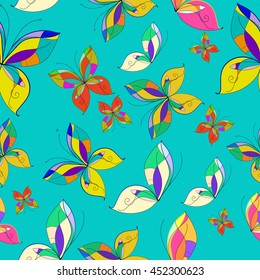 Vector butterflies seamless pattern