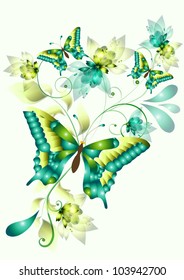 Vector  with butterflies for your design. Vectors design.