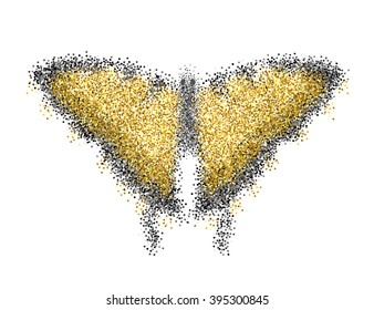 Vector butterfly. Abstract concept. Butterfly from dots. Particles composed. 