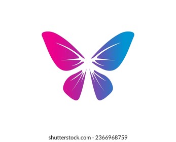 Vector butterfly abstract logo colorful