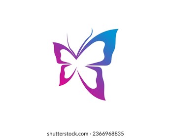 Vector butterfly abstract logo colorful