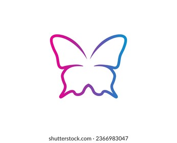 Vector butterfly abstract logo colorful