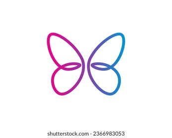 Vector butterfly abstract logo colorful