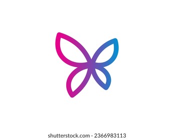 Vector butterfly abstract logo colorful