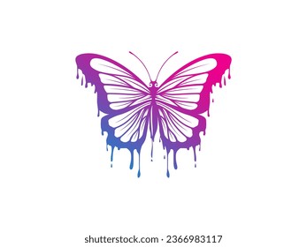 Vector butterfly abstract logo colorful