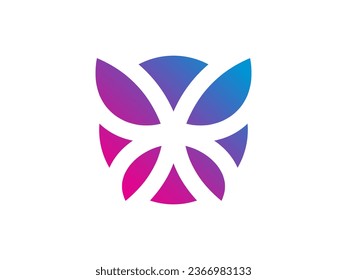 Vector butterfly abstract logo colorful