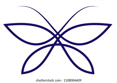 Vector butterfly abstract logo design template.