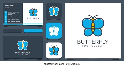 Vector butterfly abstract logo design