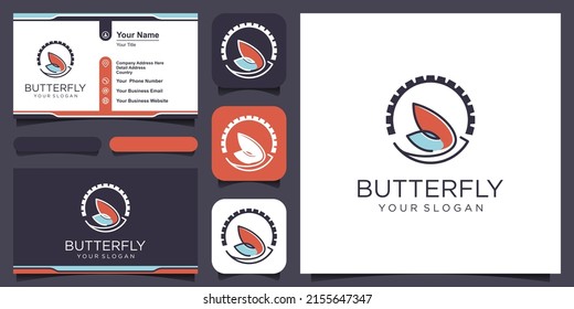 Vector butterfly abstract logo design