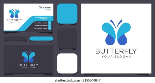 Diseño del logotipo abstracto de la mariposa vectora