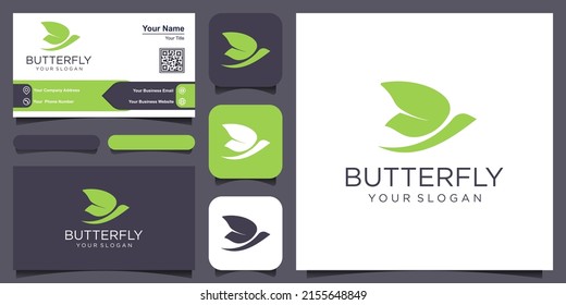 Diseño del logotipo abstracto de la mariposa vectora
