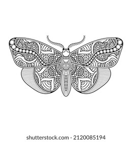 vector butterfly black and white element line art print design