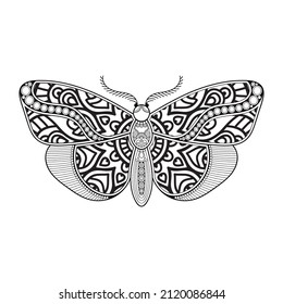 vector butterfly black and white element line art print design
