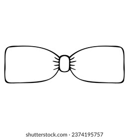 Vector mariposa arco clásico simple estilo doodle negro lineal aislado