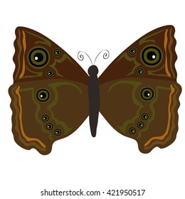 Vector butterfly with brown wings