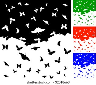 the vector butterfly colors background