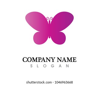 Vector - Butterfly conceptual simple, colorful icon. Logo. Vector illustration
