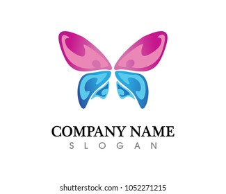 Vector - Butterfly conceptual simple, colorful icon. Logo. Vector illustration
